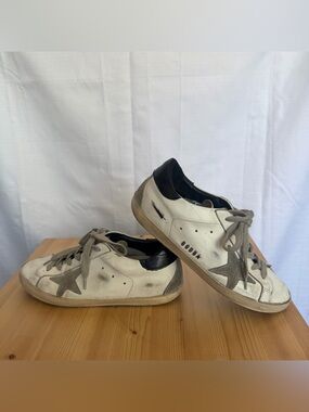 Golden Goose Women's Super-Star with black heel tab and metal stud lettering